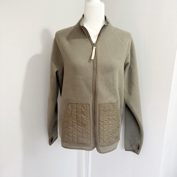 Madewell MWL Betterfleece Zip Quilted-Pocket Jacket Size Medium Pressed Sage - Picture 2 of 16